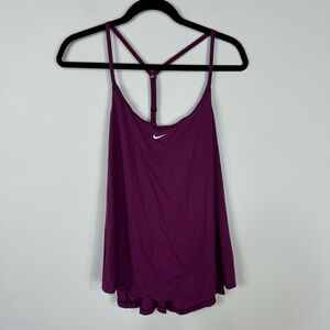 Nike Purple Strappy T Back Tank Top workout athletic athleisure lounge fitness